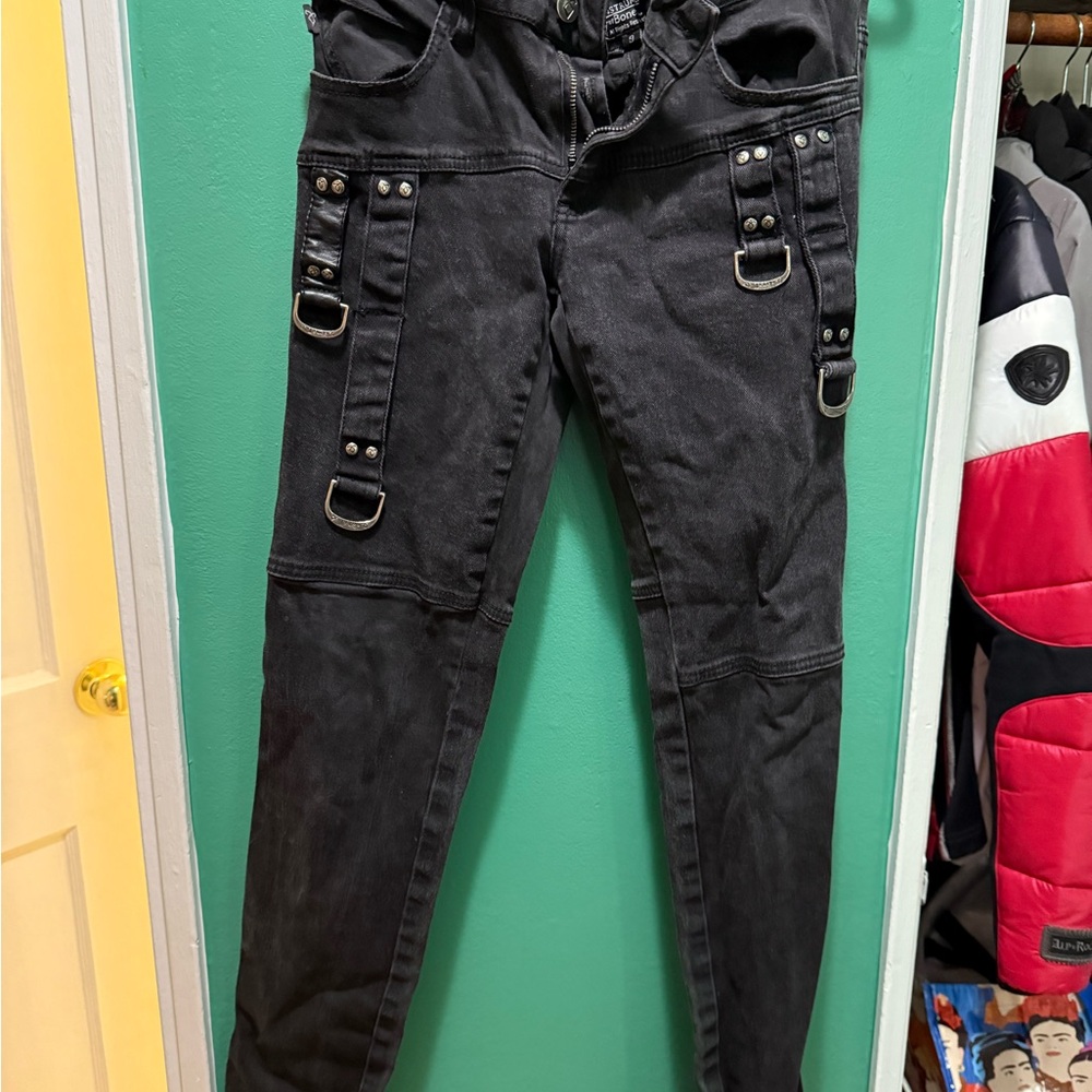 Tripp NYC Black Buckle Detail Skinny Pants